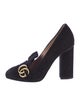 Gucci Suede Fringe Trim Accent Pumps