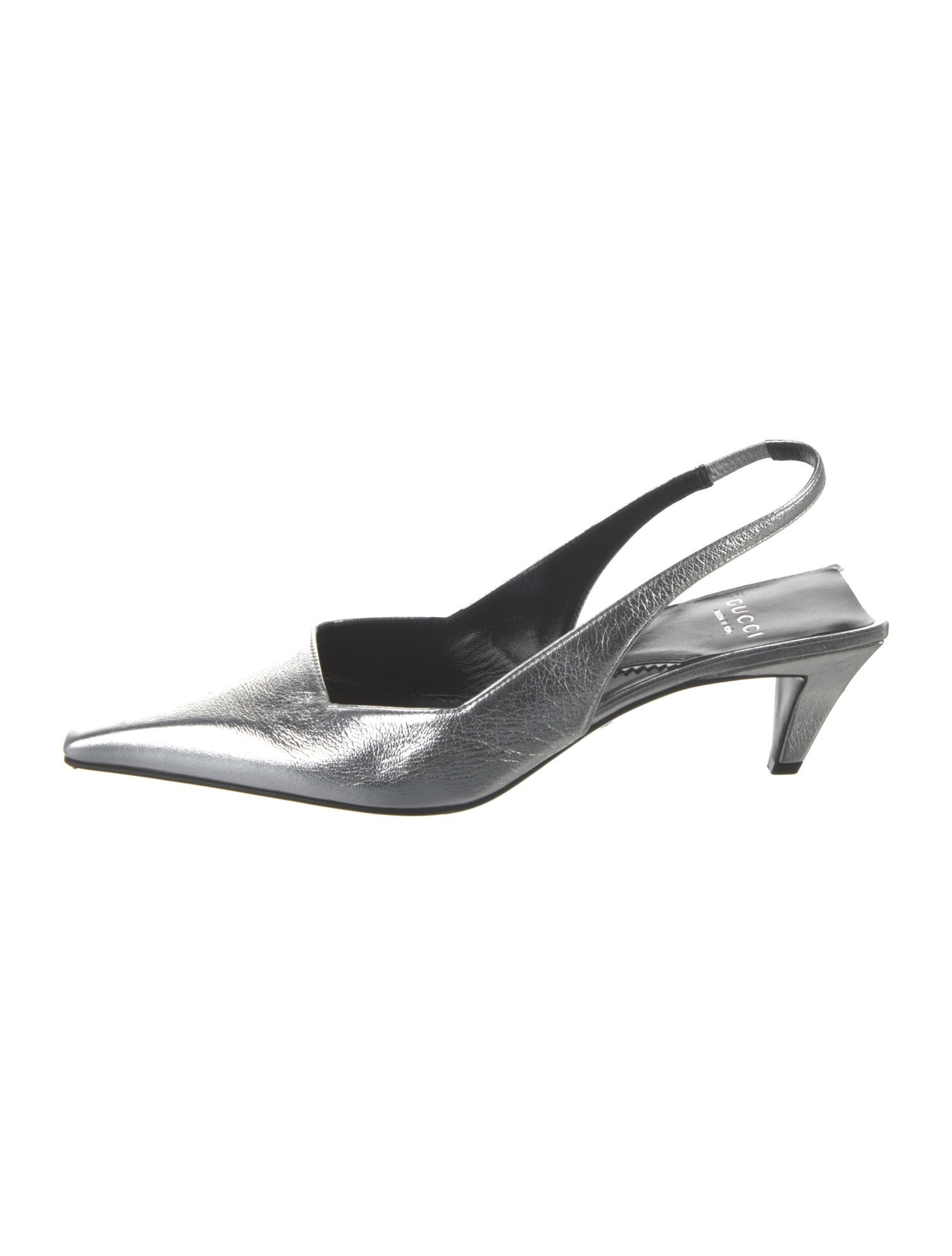 Gucci Interlocking G Logo Leather Slingback Pumps