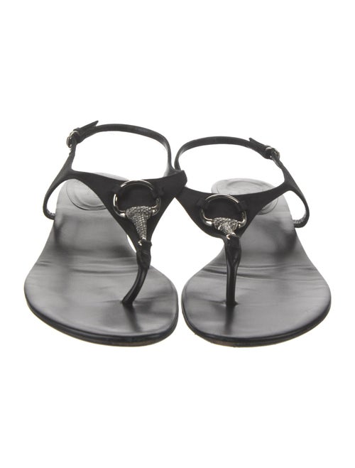 Gucci Hasler Horsebit Accent Leather T-Strap Sandals