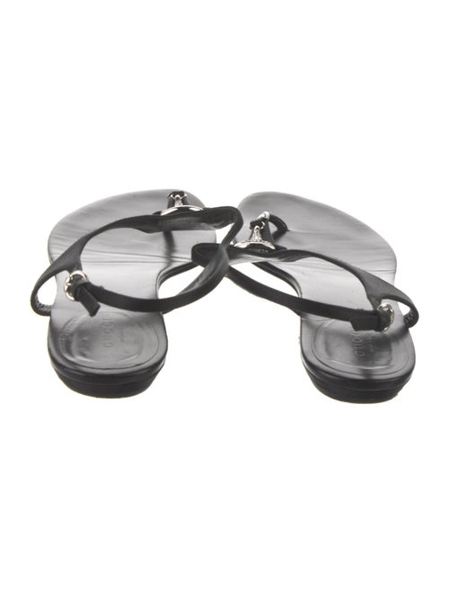 Gucci Hasler Horsebit Accent Leather T-Strap Sandals