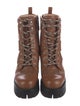 Gucci GG Logo Leather Combat Boots