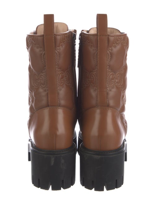 Gucci GG Logo Leather Combat Boots