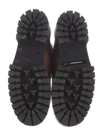 Gucci GG Logo Leather Combat Boots