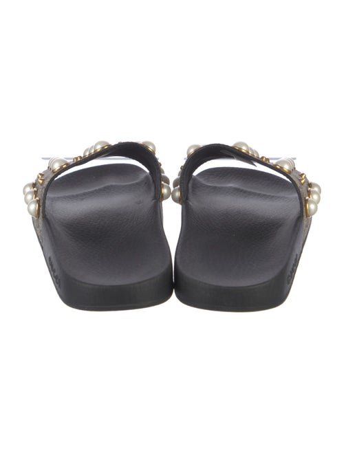 Gucci Faux Pearl Accents Studded Accents Slides