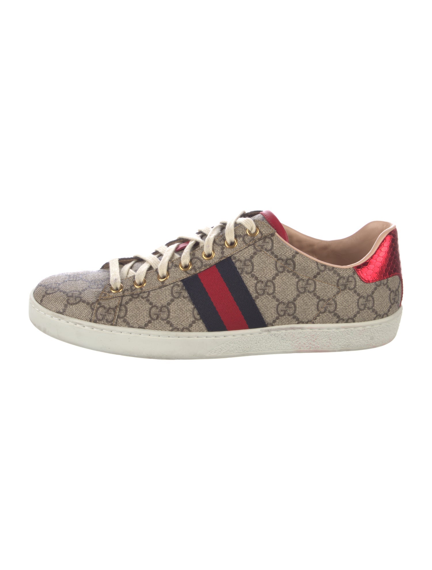 Gucci GG Supreme Leather Trim Embellishment Sneakers