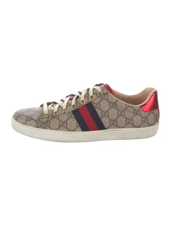 Gucci GG Supreme Leather Trim Embellishment Sneakers
