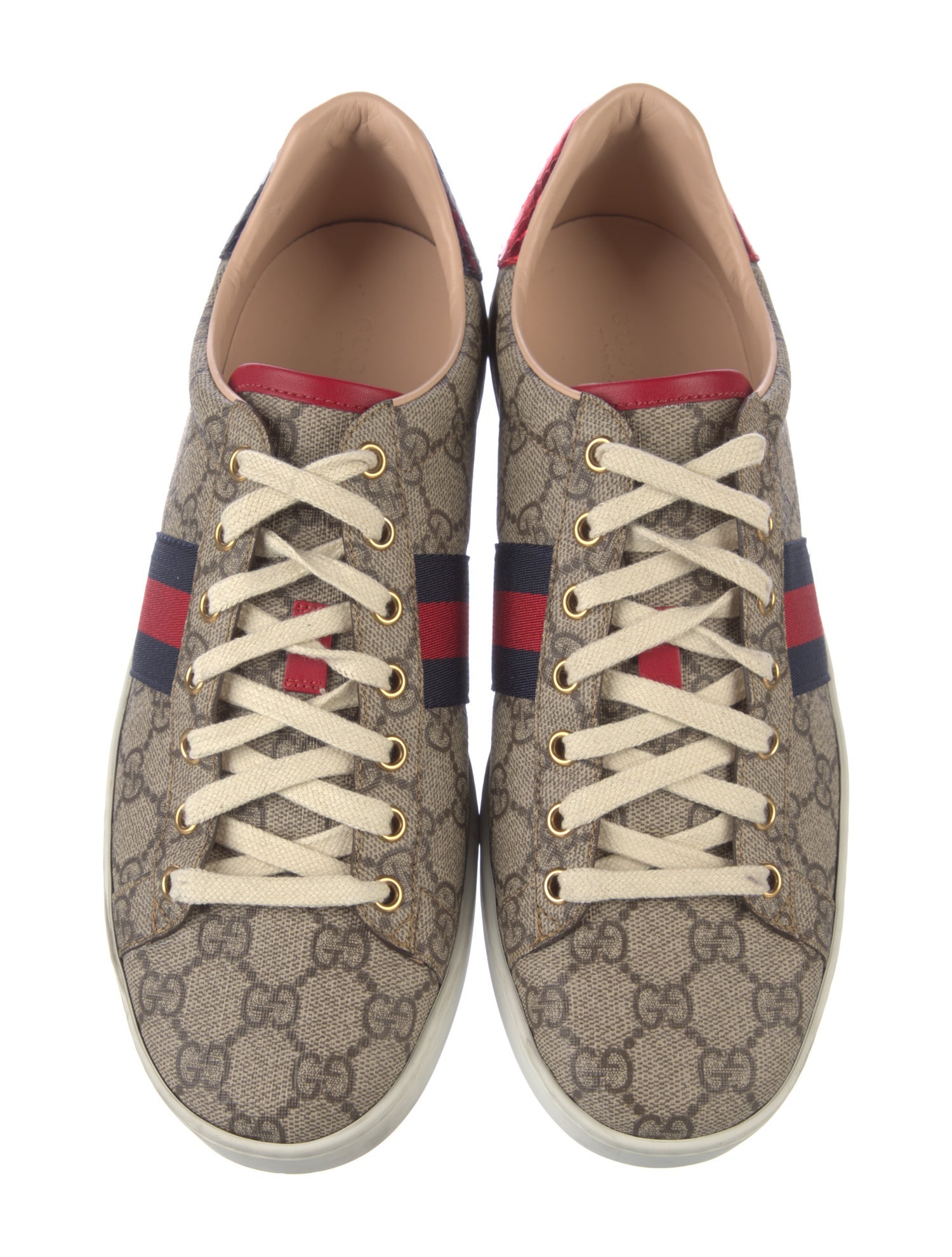 Gucci GG Supreme Leather Trim Embellishment Sneakers