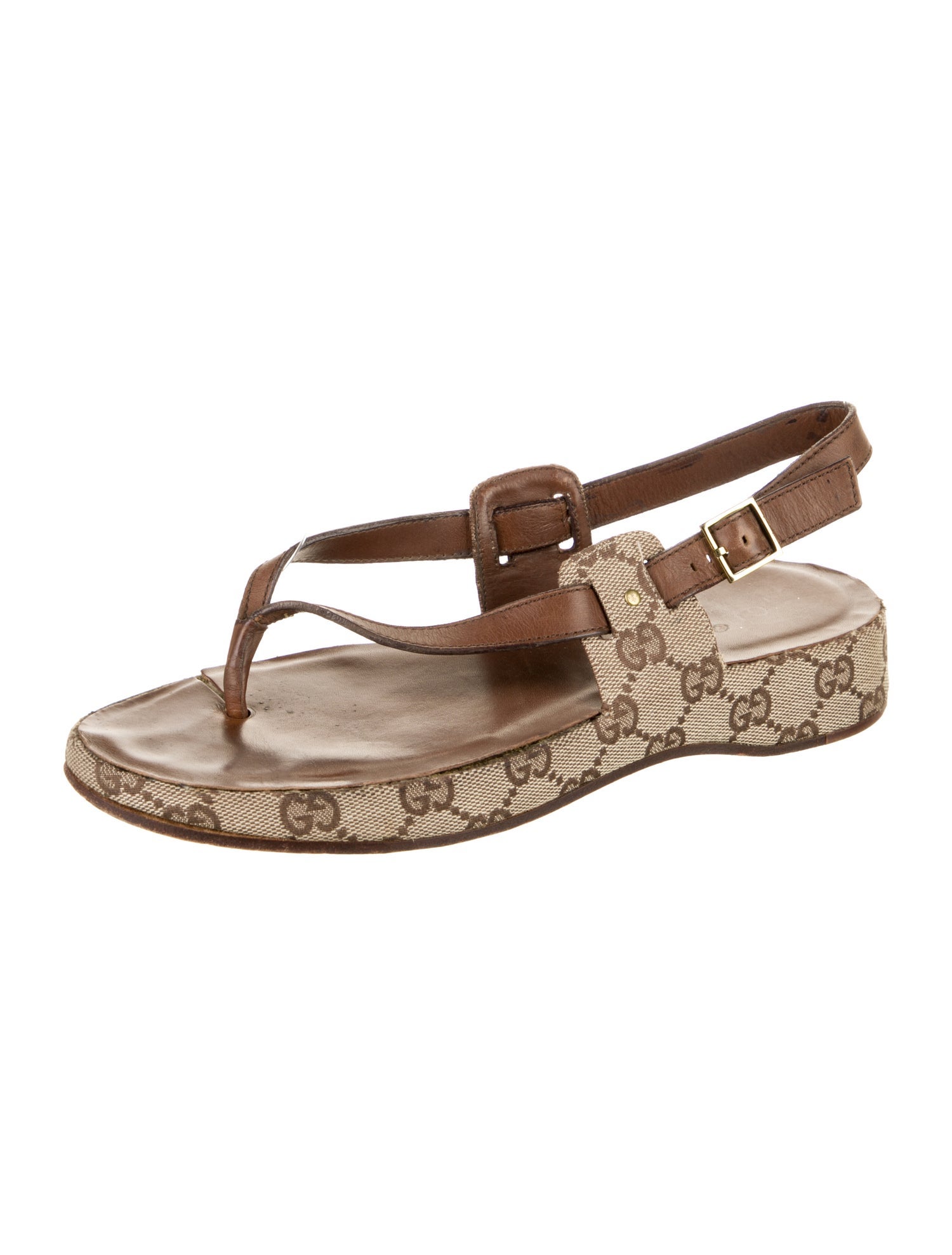 Gucci GG Canvas Canvas Slingback Sandals