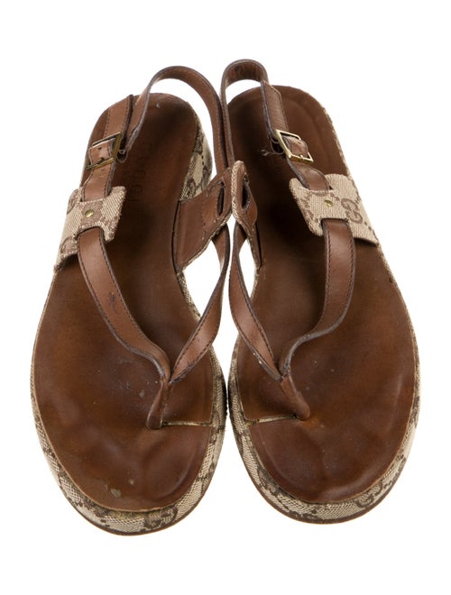 Gucci GG Canvas Canvas Slingback Sandals