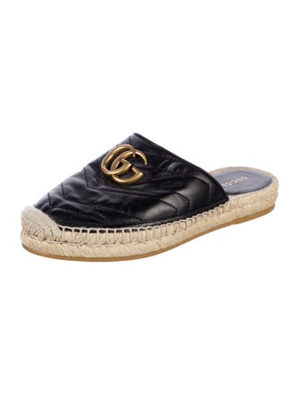 Gucci Double G Logo Leather Mules