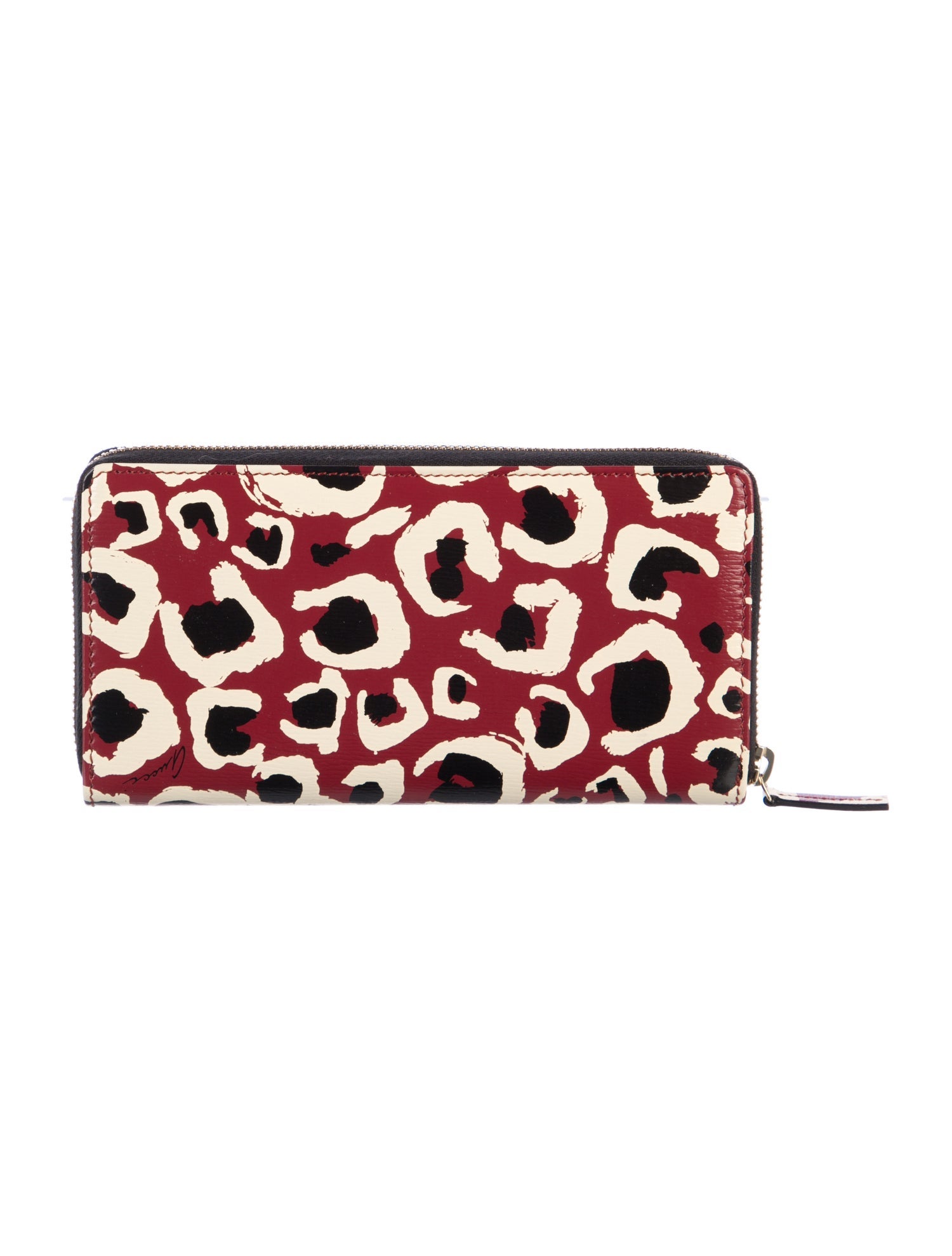 Gucci Leather Animal Print Wallet