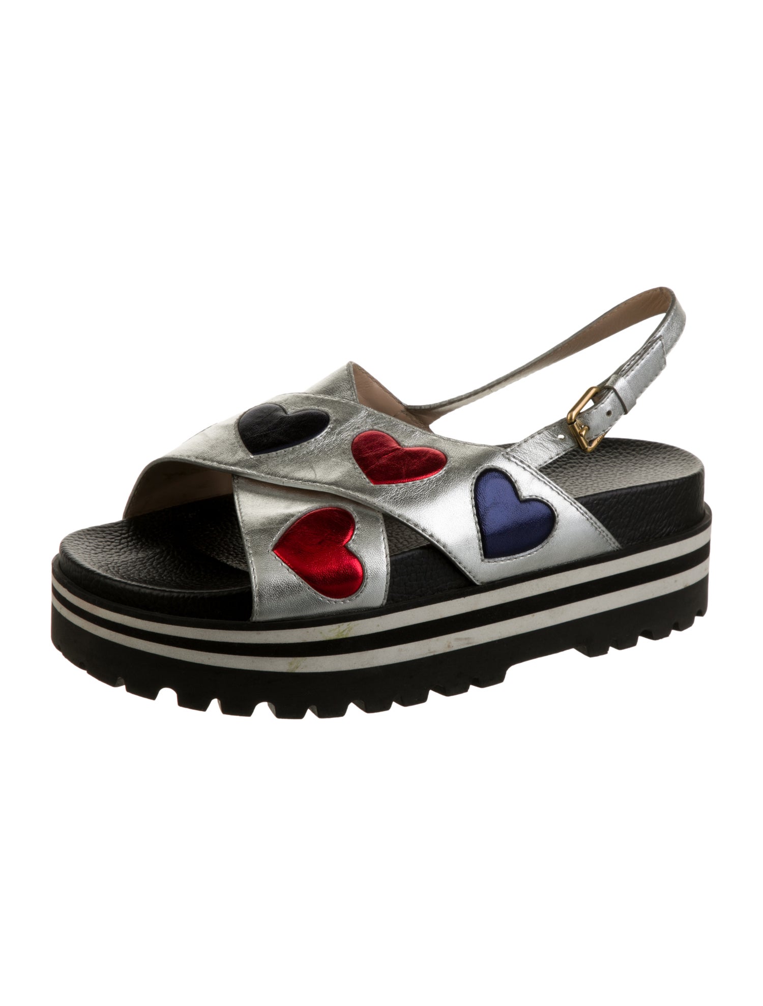 Gucci Leather Animal Print Slingback Sandals