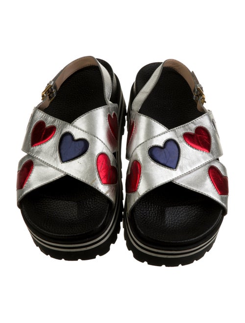 Gucci Leather Animal Print Slingback Sandals