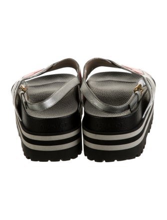 Gucci Leather Animal Print Slingback Sandals