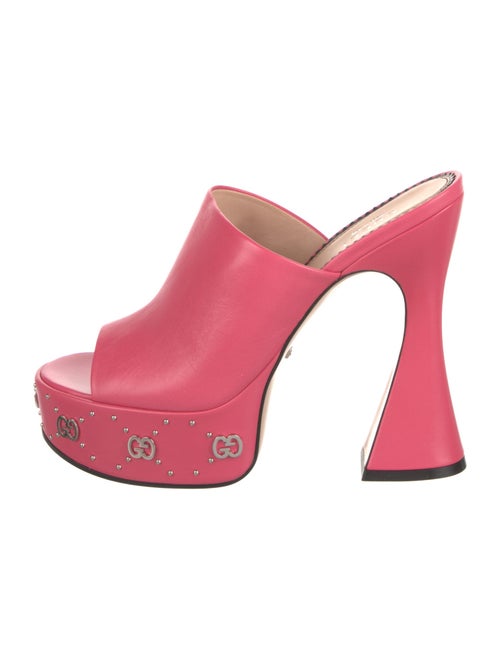 Gucci Double G Logo Leather Slides