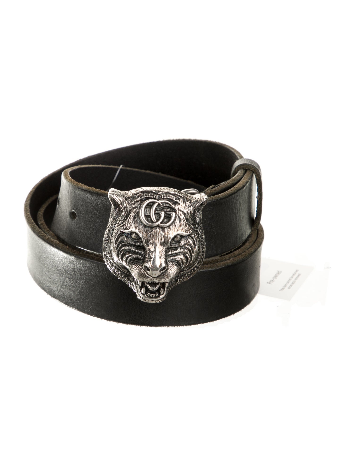 Gucci Feline Head Accent Leather Belt Kit