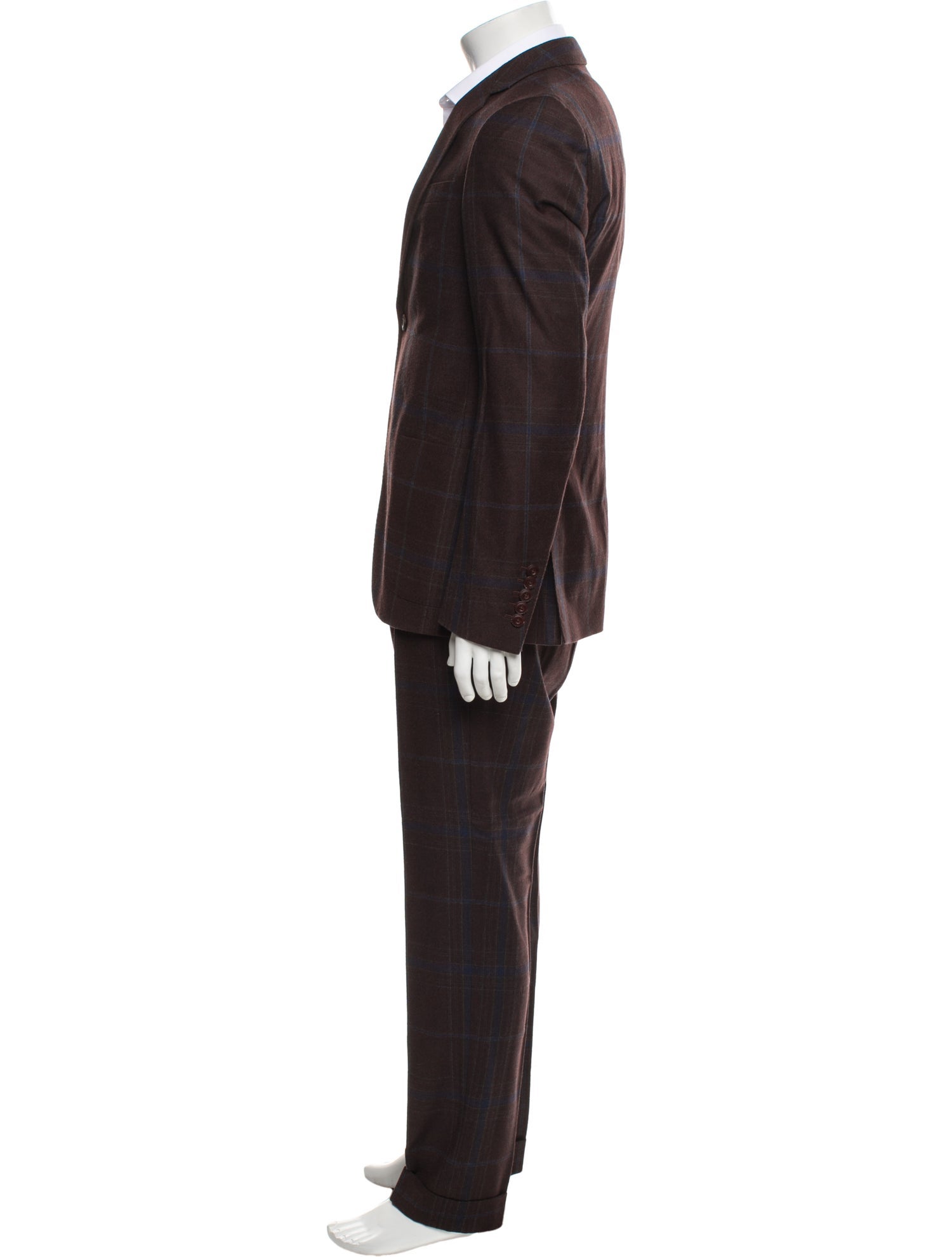 Gucci Wool Plaid Print Two-Piece Suit