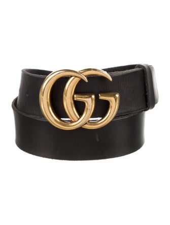 Gucci Double G Logo Leather Belt