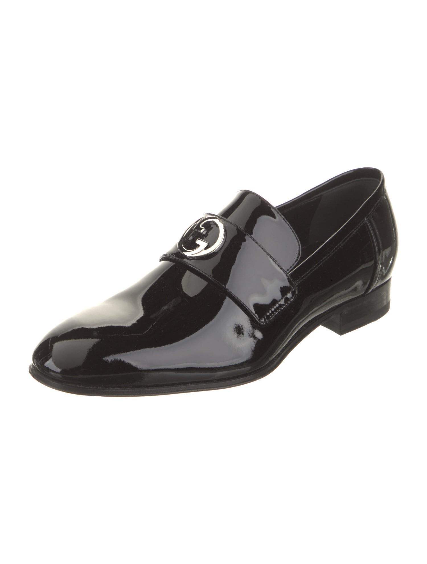 Gucci Interlocking G Logo Patent Leather Dress Loafers