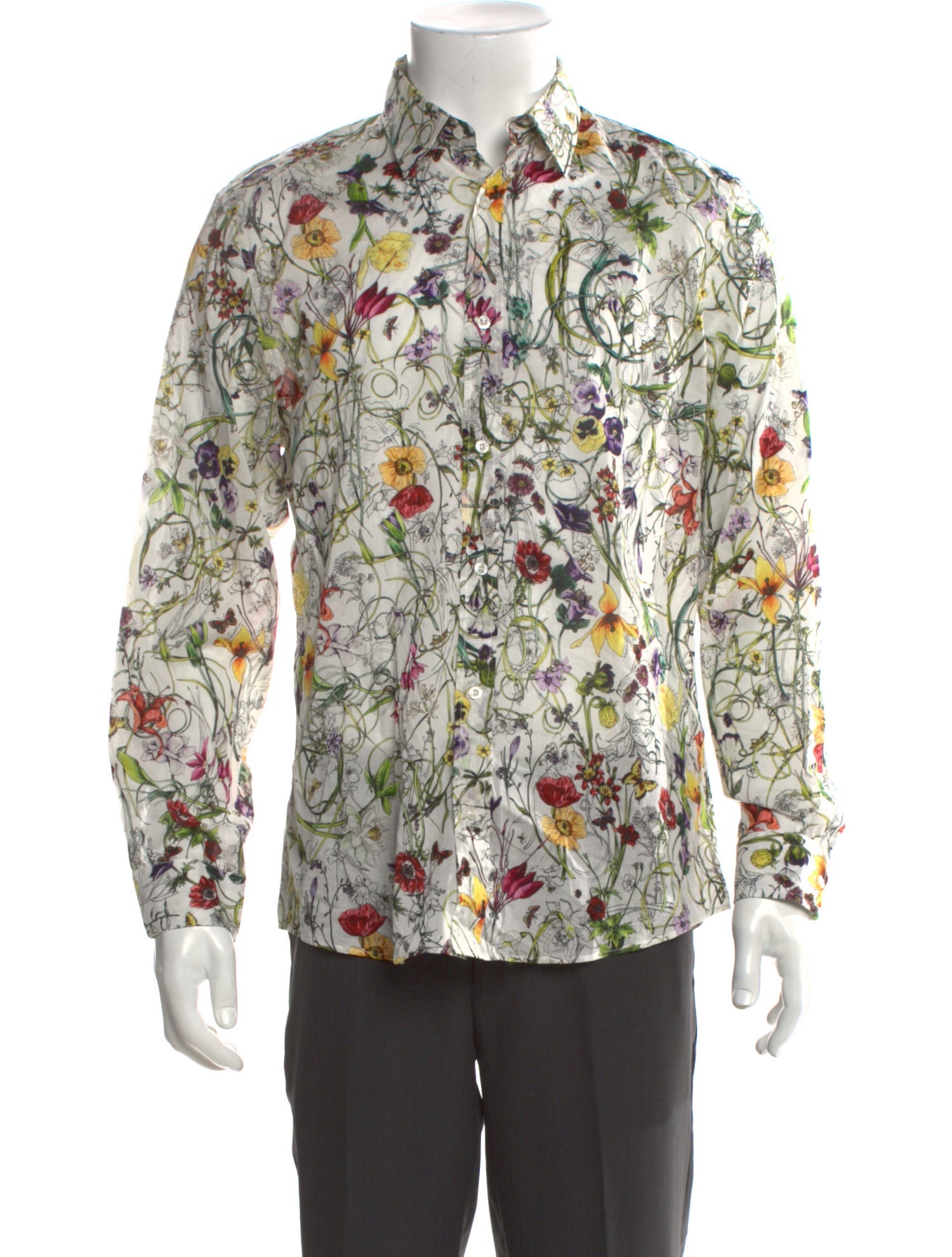 Gucci Flora Print Long Sleeve Shirt