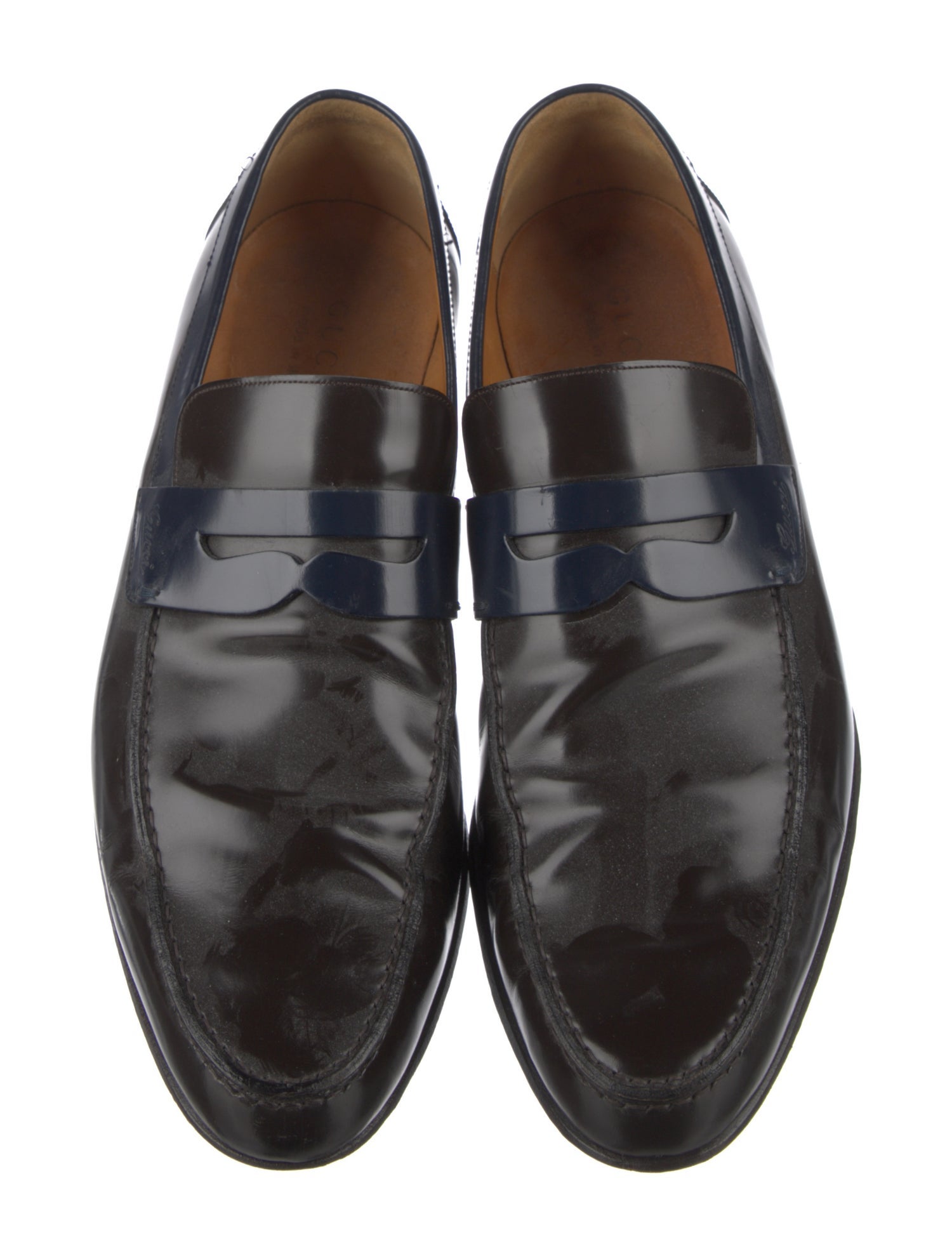 Gucci Interlocking G Logo Leather Dress Loafers