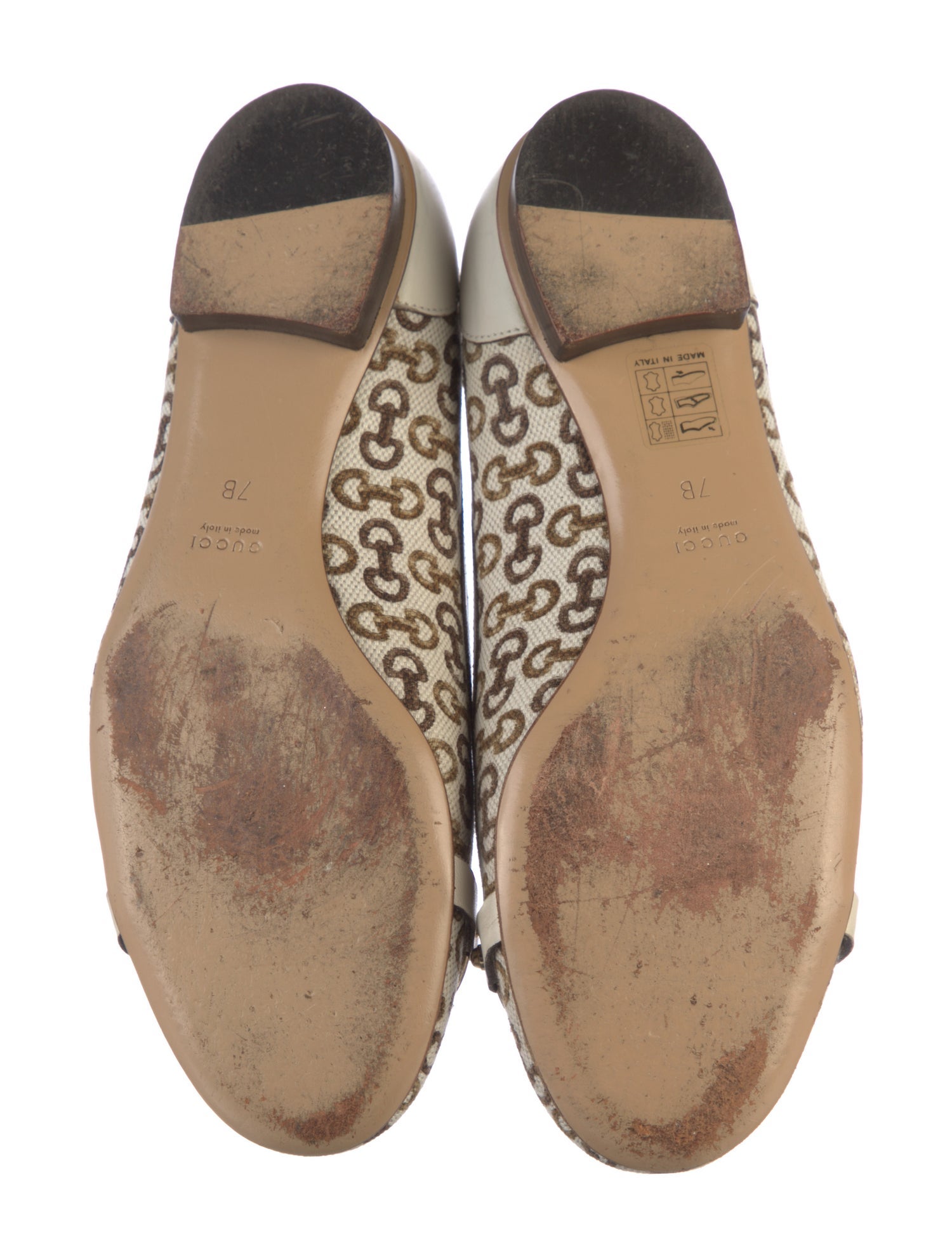 Gucci Horsebit Accent Canvas Ballet Flats