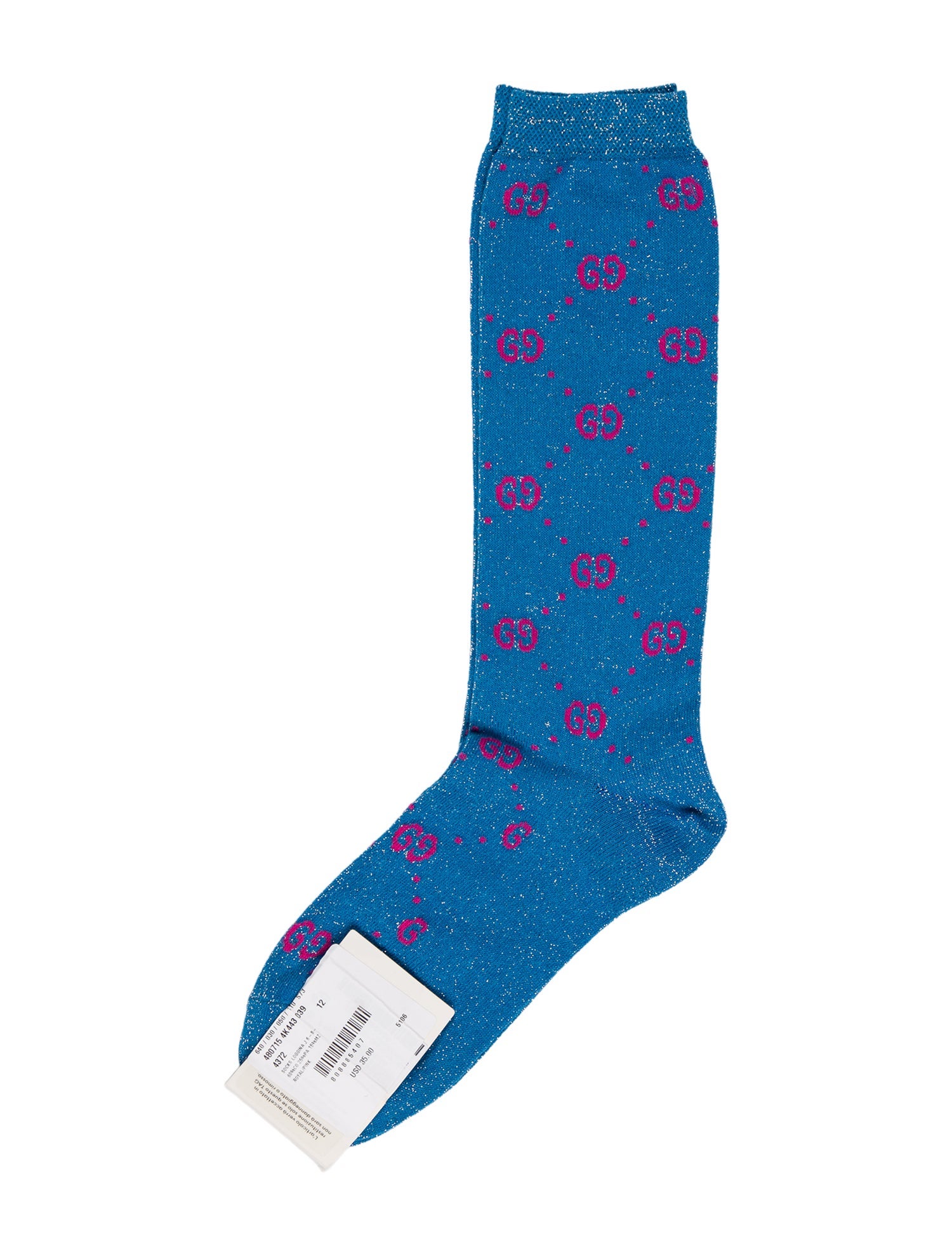 Gucci Blue Socks Size 12 w/Tags