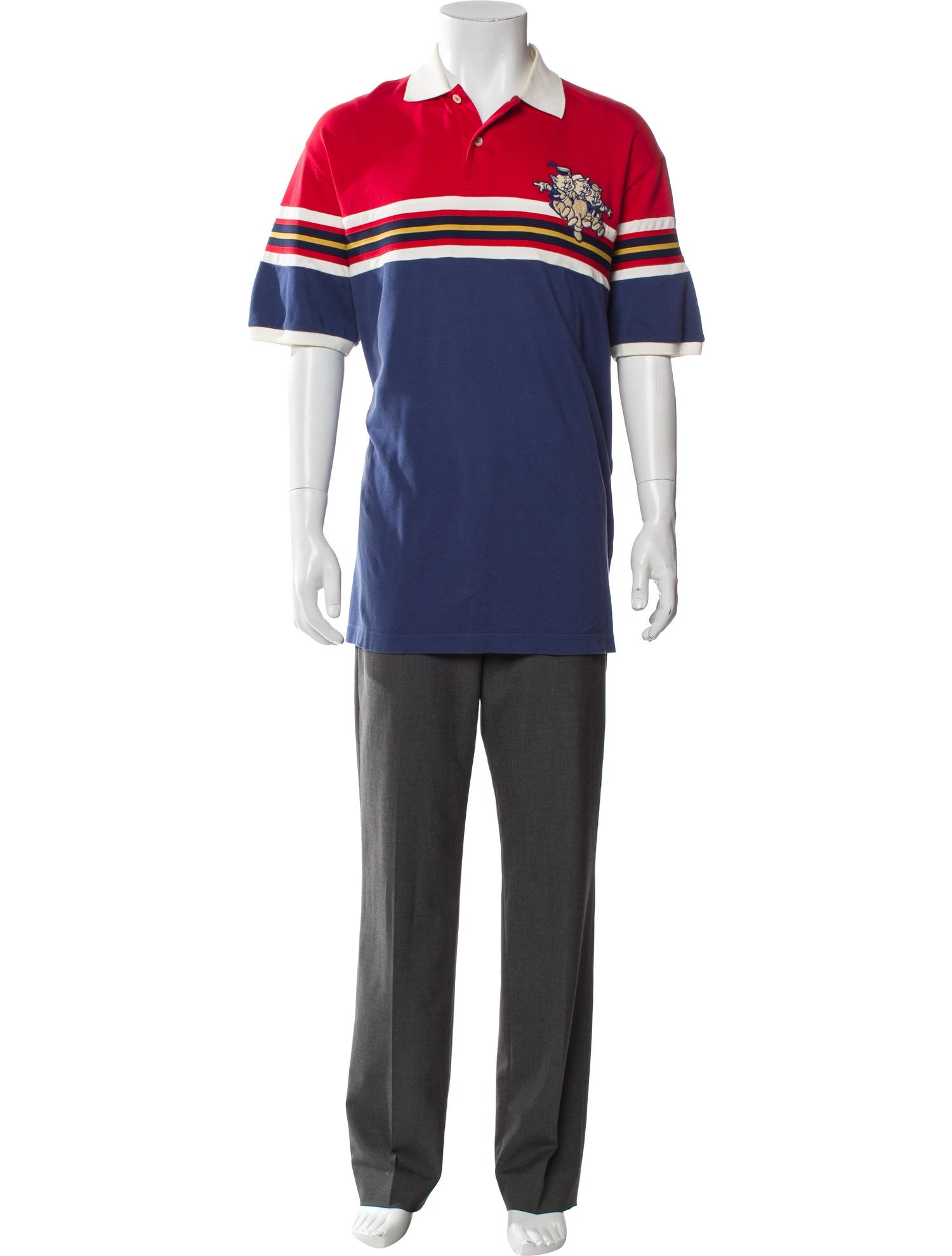 Gucci Striped V-Neck Polo Shirt
