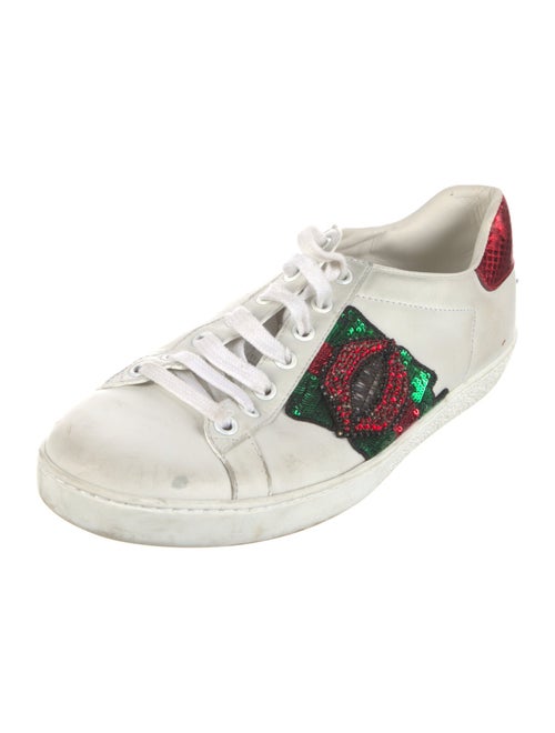 Gucci Web Accent Leather Sneakers