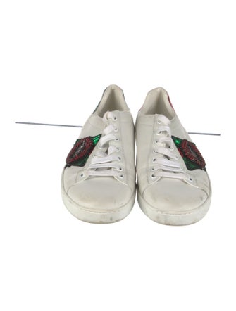 Gucci Web Accent Leather Sneakers