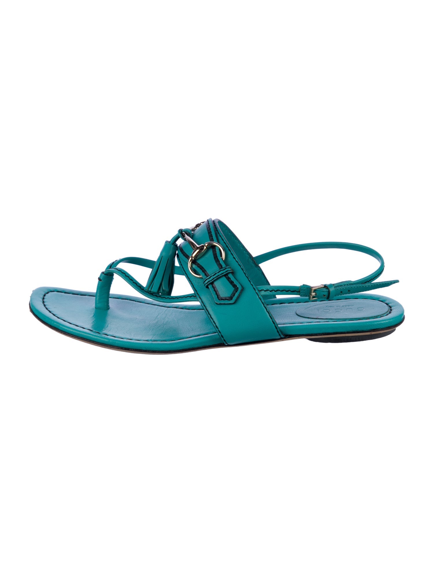 Gucci 1955 Horsebit Accent Leather Slingback Sandals