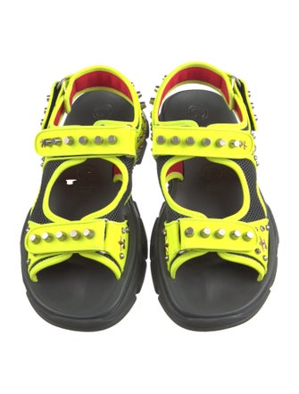 Gucci Leather Mesh Accents Sandals