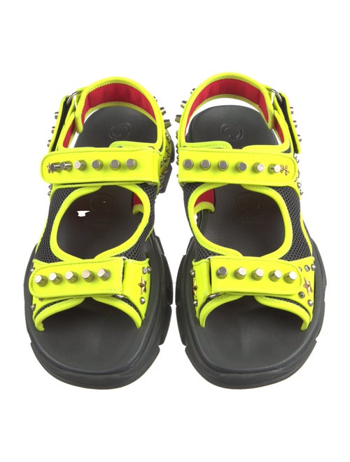 Gucci Leather Mesh Accents Sandals