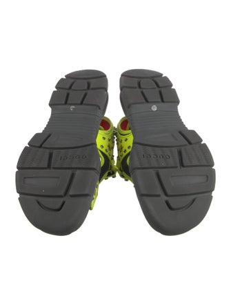 Gucci Leather Mesh Accents Sandals