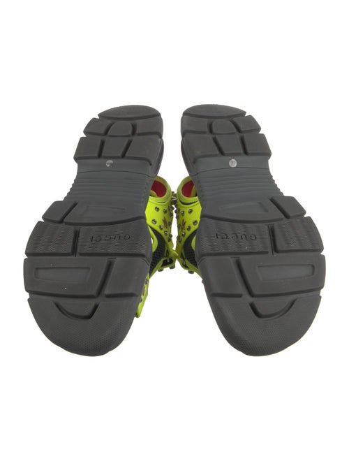 Gucci Leather Mesh Accents Sandals