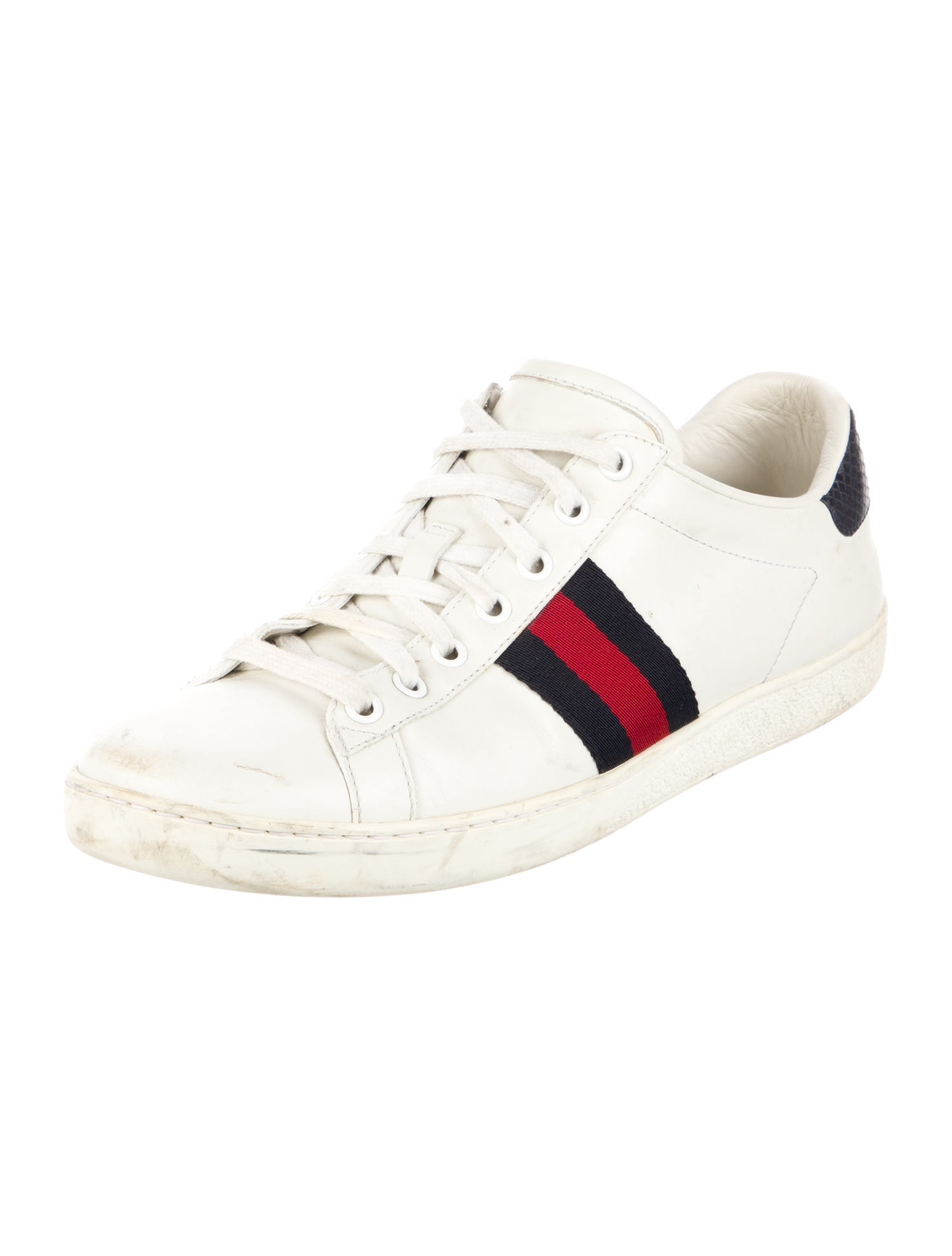 Gucci Web Accent Leather Sneakers