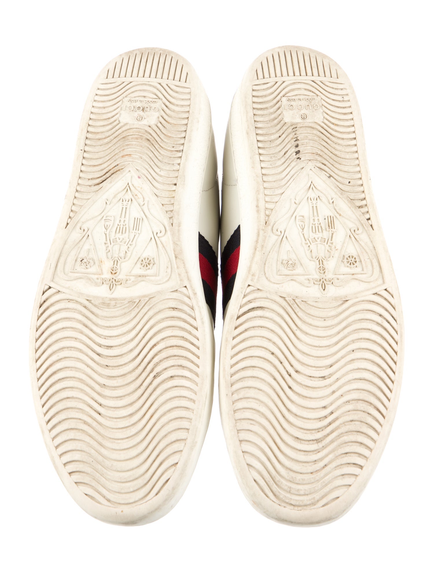 Gucci Web Accent Leather Sneakers