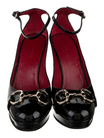 Gucci Horsebit Accent Patent Leather Pumps