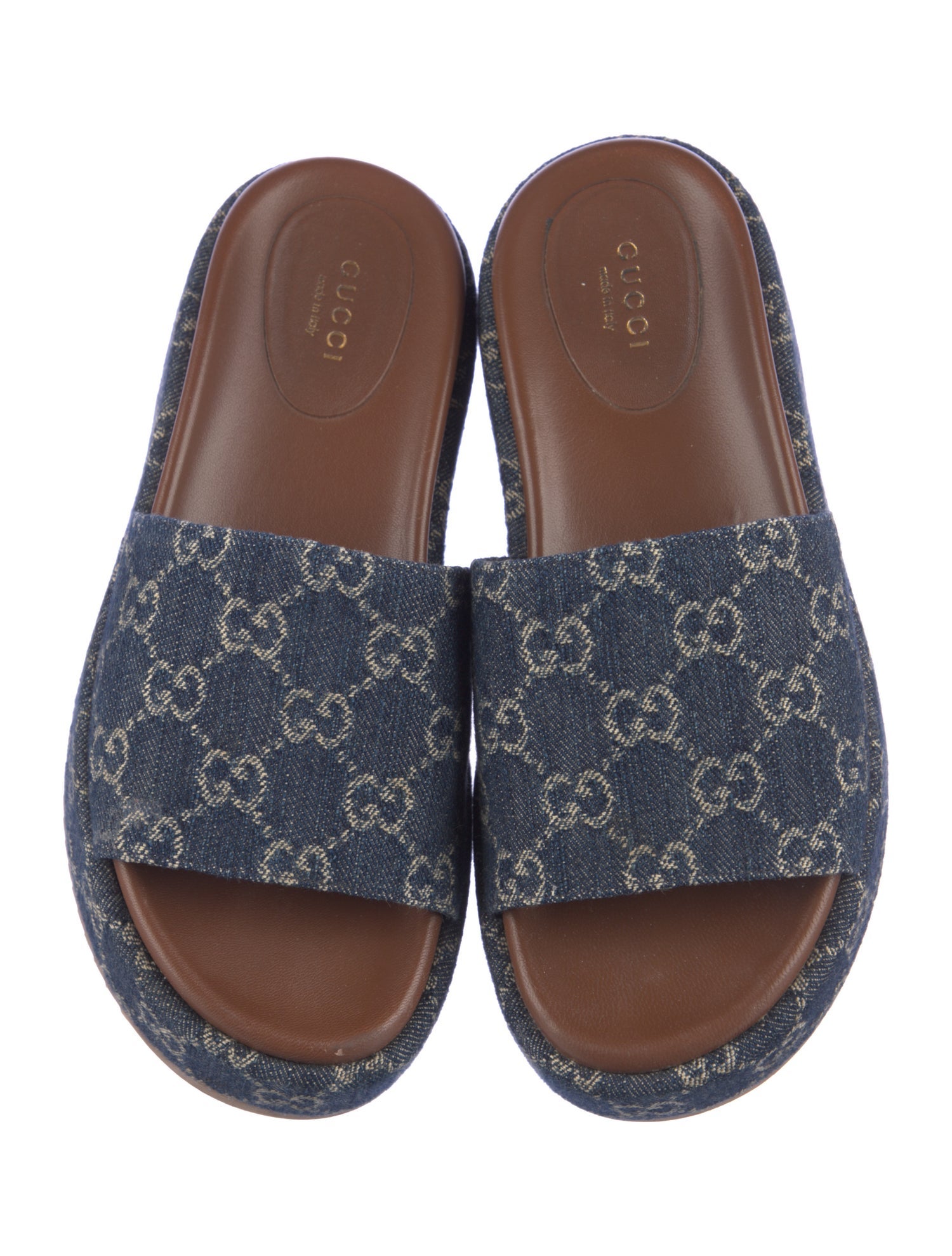 Gucci Denim Printed Slides