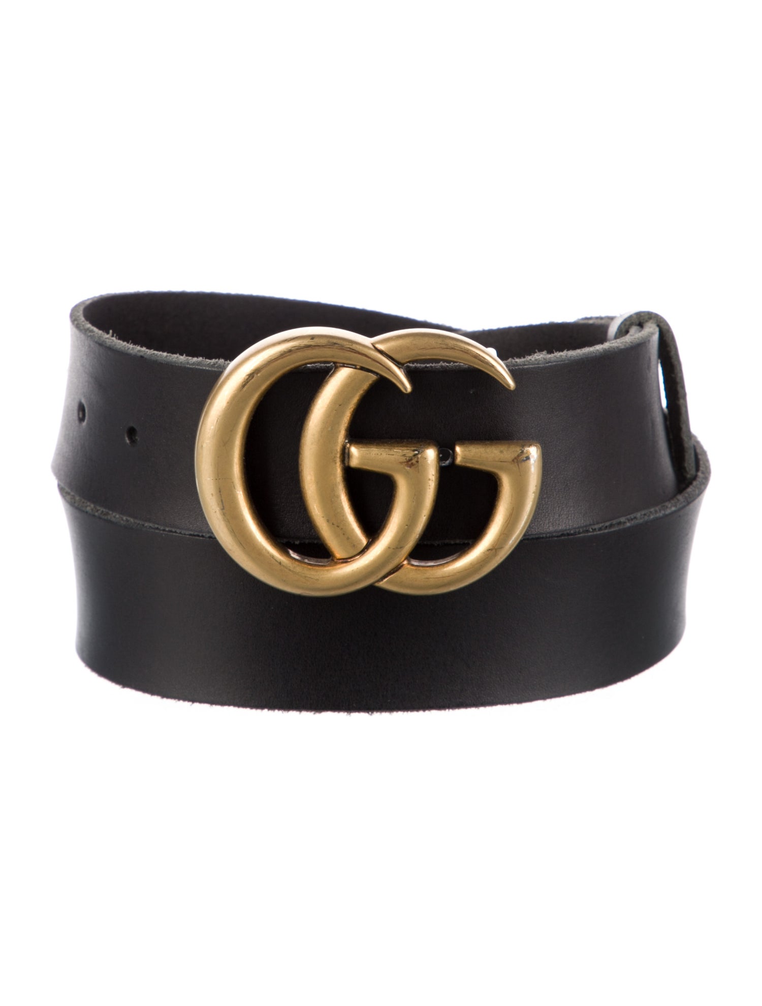 Gucci Double G Logo Leather Belt