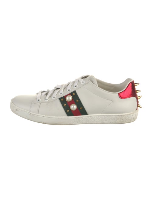 Gucci Web Accent Leather Sneakers