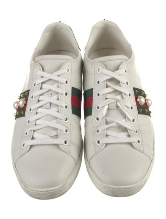 Gucci Web Accent Leather Sneakers