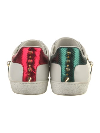 Gucci Web Accent Leather Sneakers
