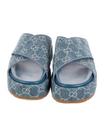 Gucci GG Denim Denim Slides