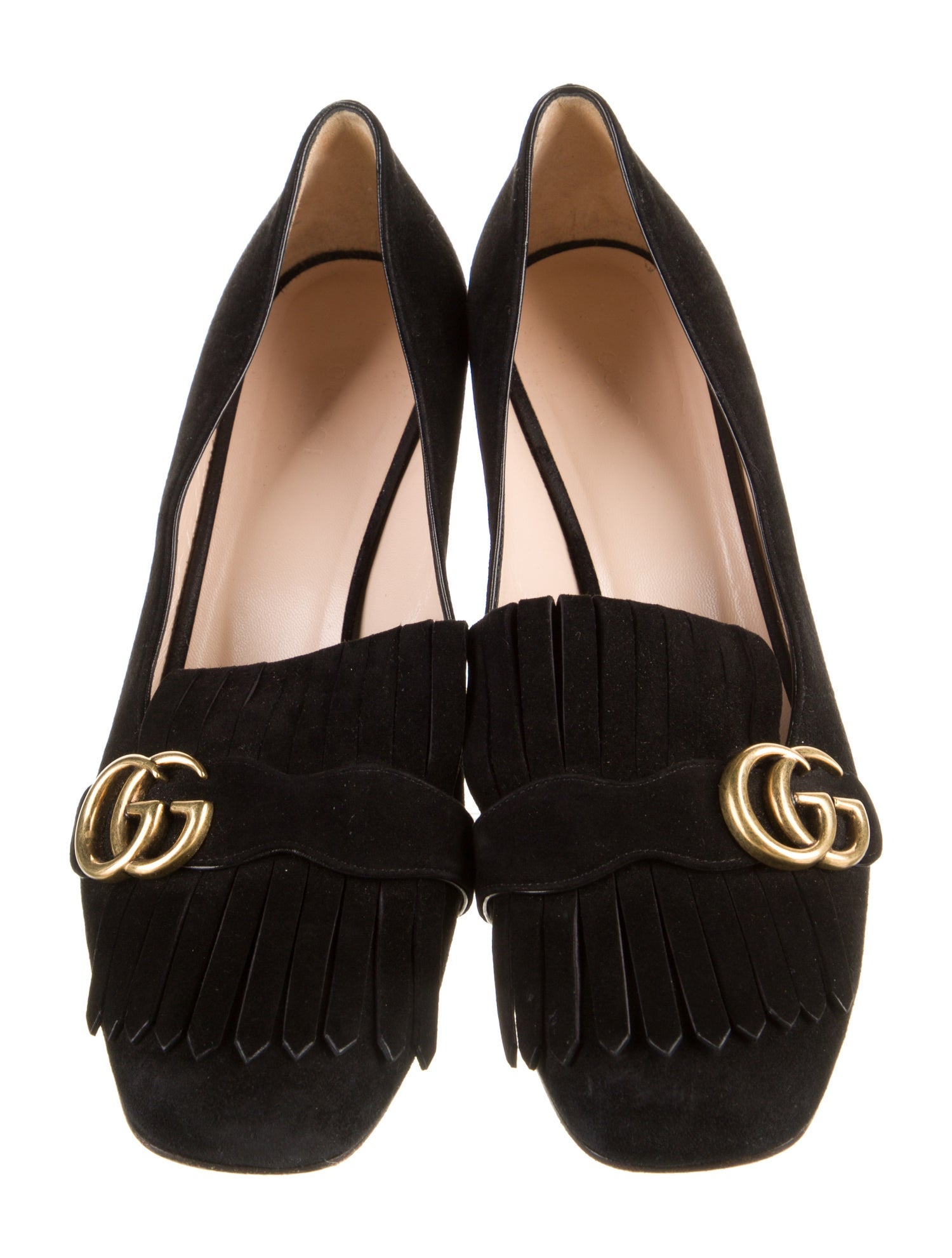 Gucci Double G Logo Suede Pumps