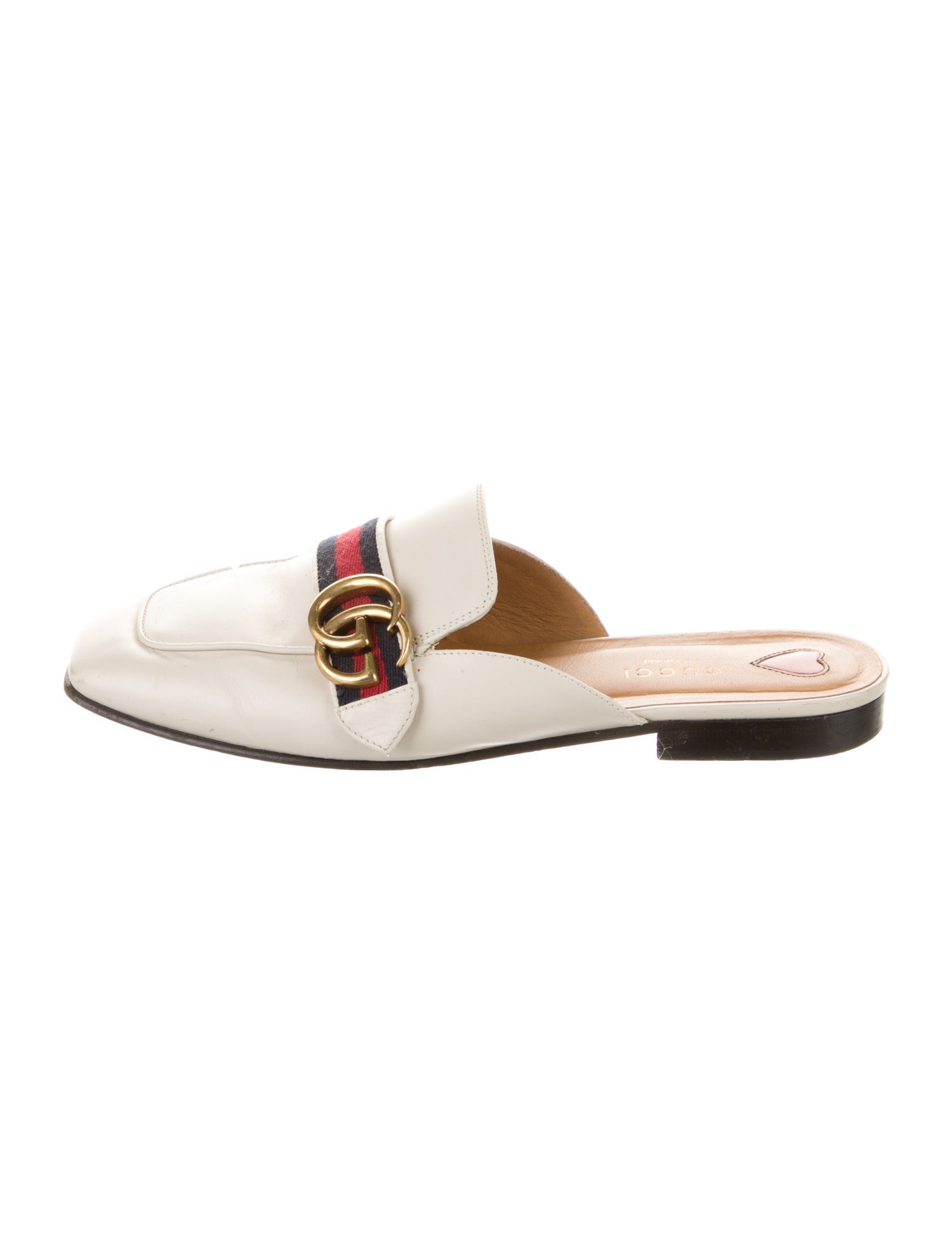 Gucci Double G Logo Leather Mules