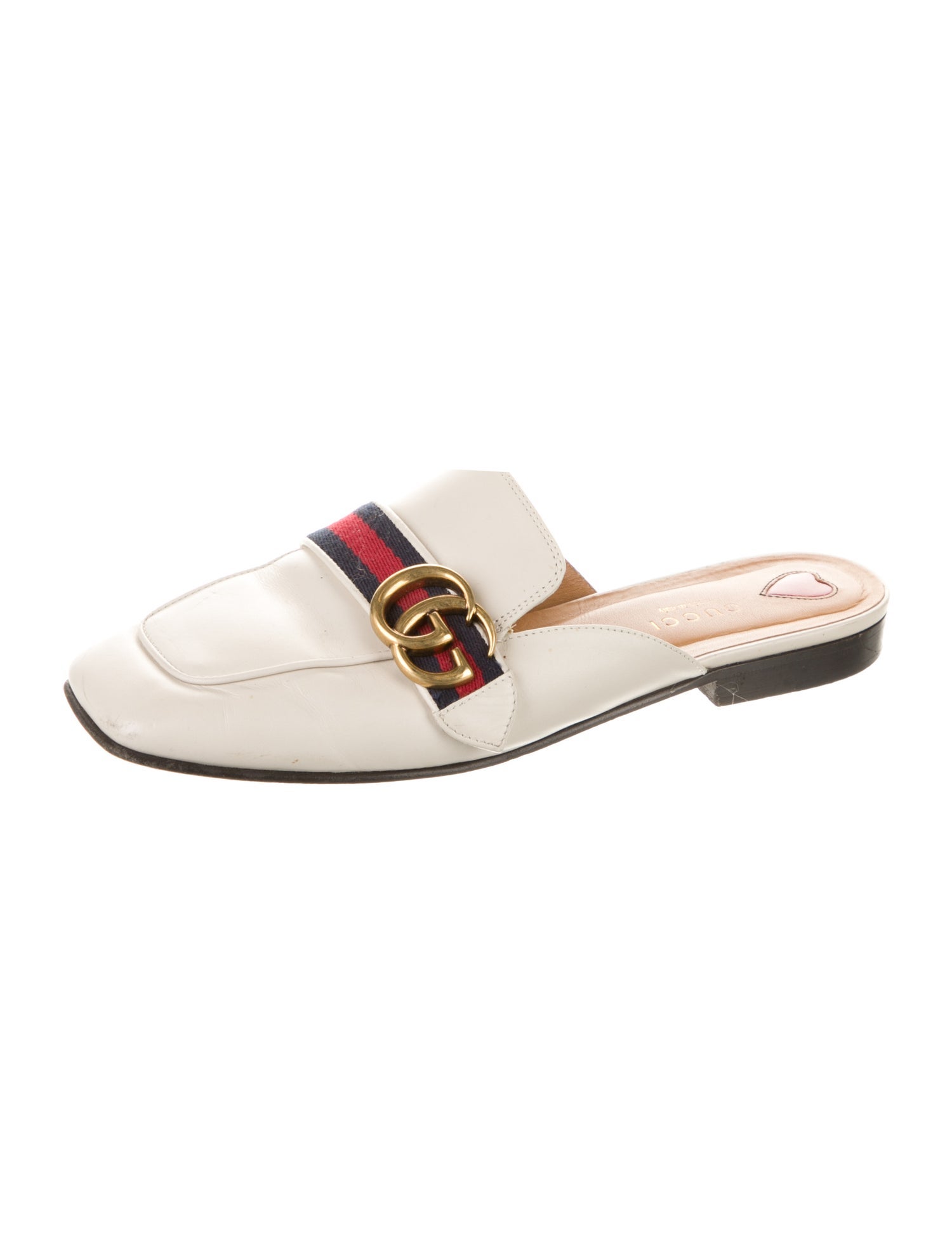 Gucci Double G Logo Leather Mules