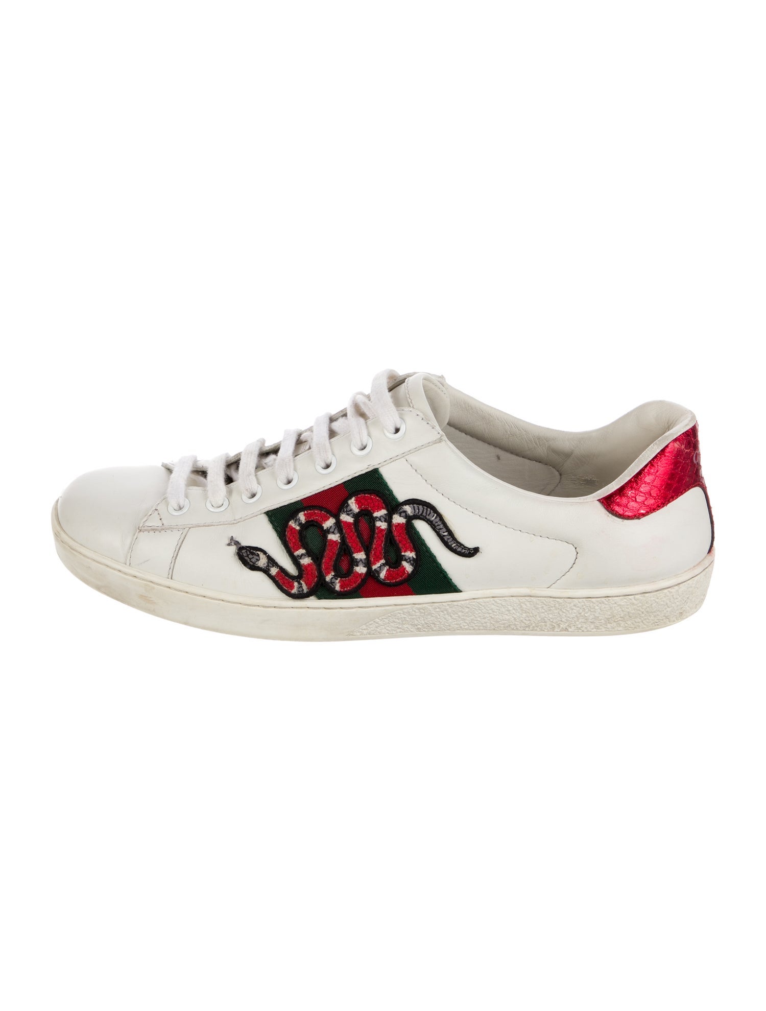 Gucci Web Accent Leather Sneakers