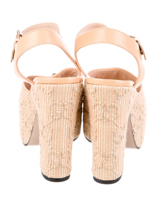 Gucci Horsebit Accent Raffia Espadrilles