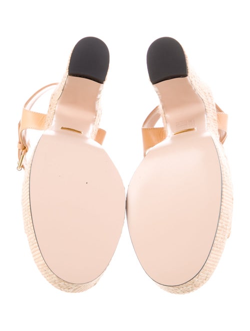 Gucci Horsebit Accent Raffia Espadrilles